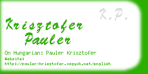 krisztofer pauler business card